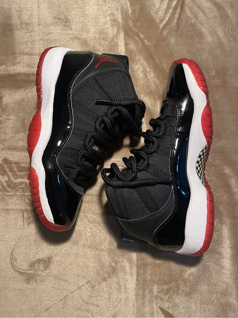 Jordan Kids Black and Red Retro Basketball Sneakers